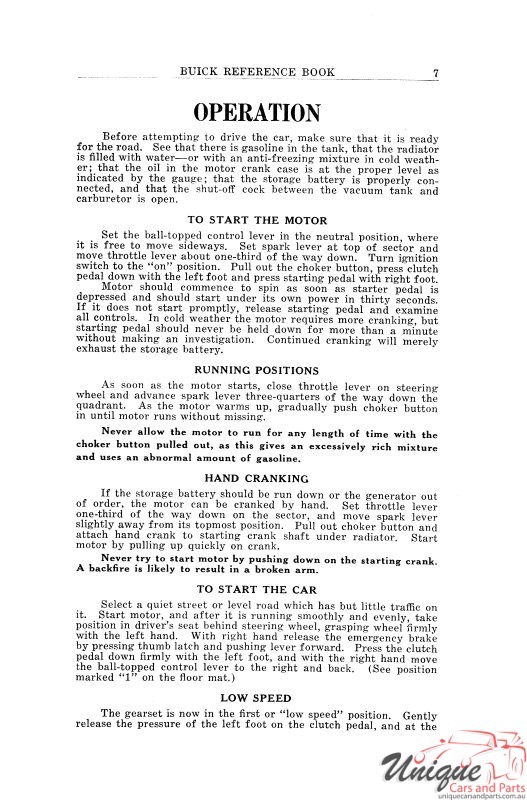 1918 Buick Reference Book Page 19